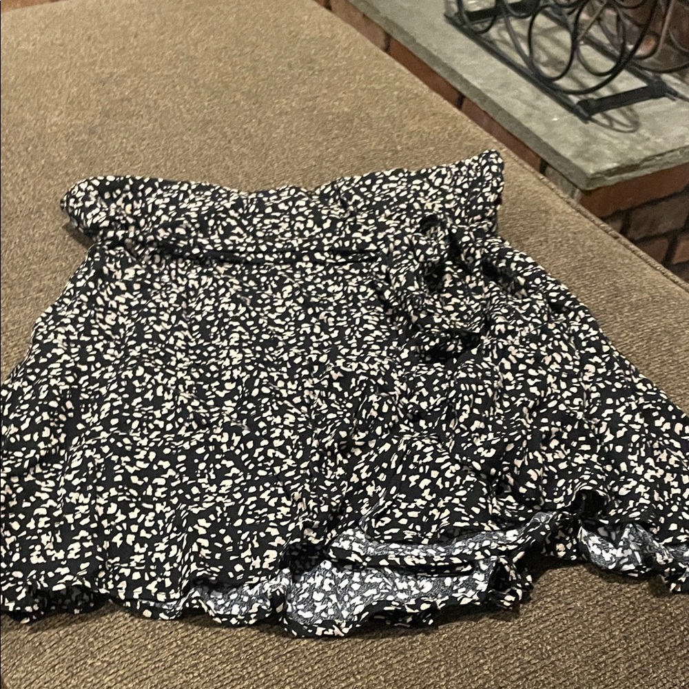 Black and White Floral Skirt
